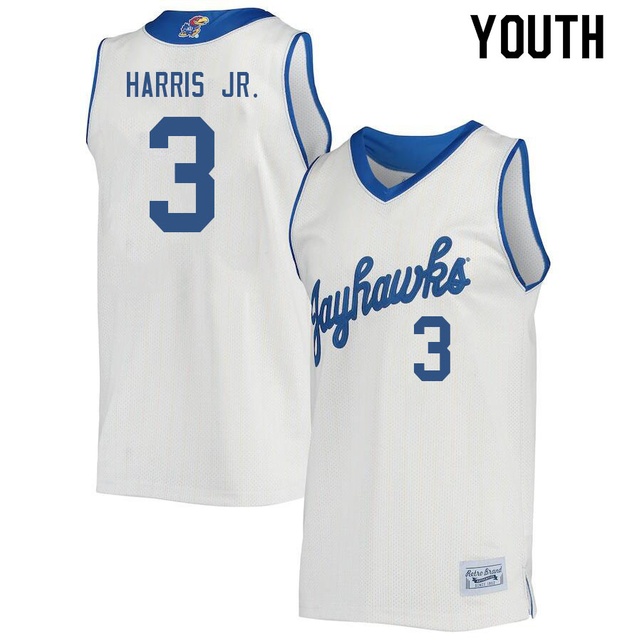 Youth #3 Dajuan Harris Jr. Kansas Jayhawks College Basketball Jerseys Sale-Retro
